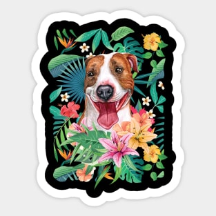 Tropical Red Pit Bull Pitbull 3 Sticker